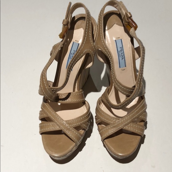 Prada Shoes | Prada Milano Womens Wedge Heels Size 36 Italy | Poshmark